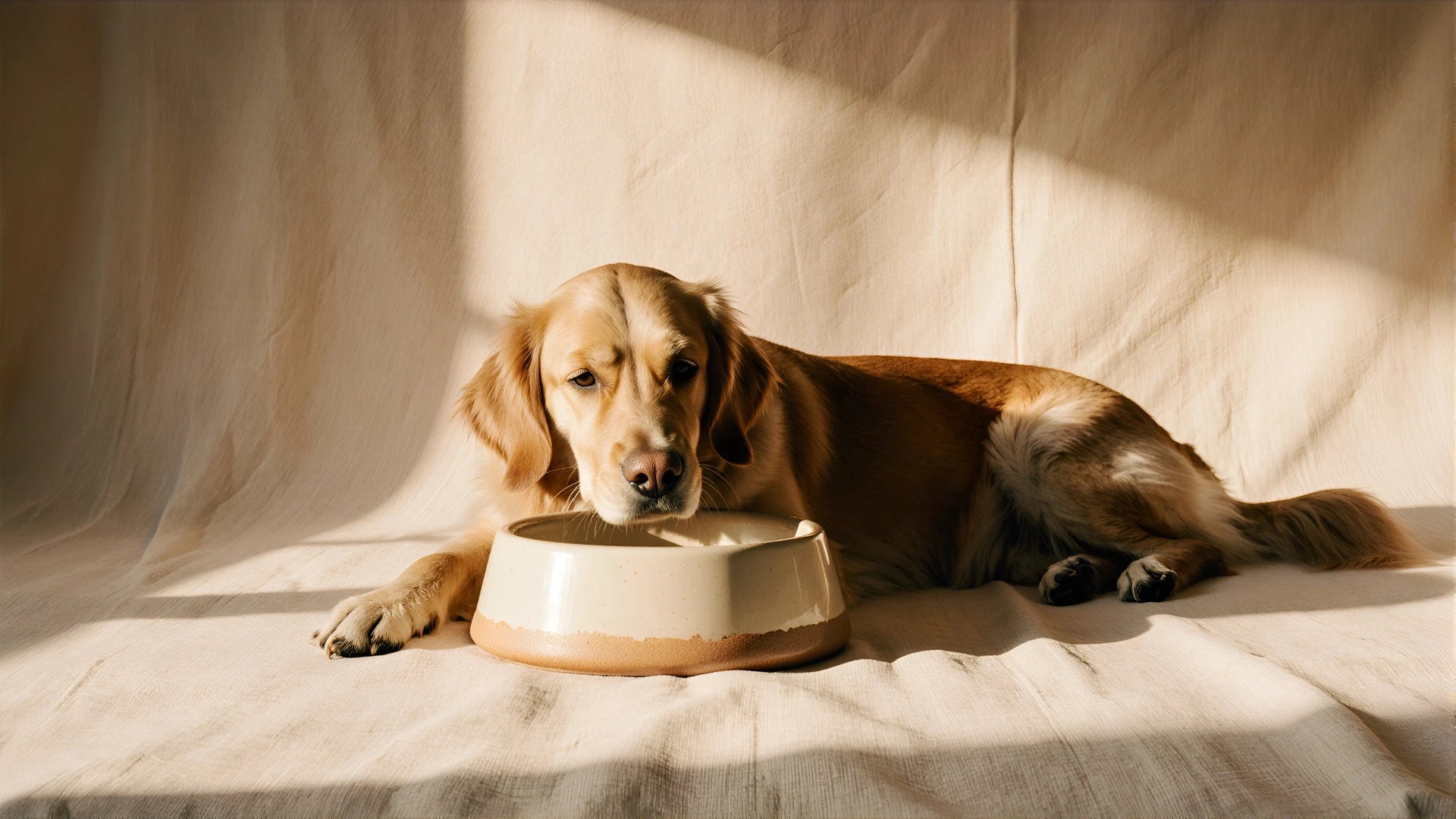 Premium pet care products in a natural editorial setting